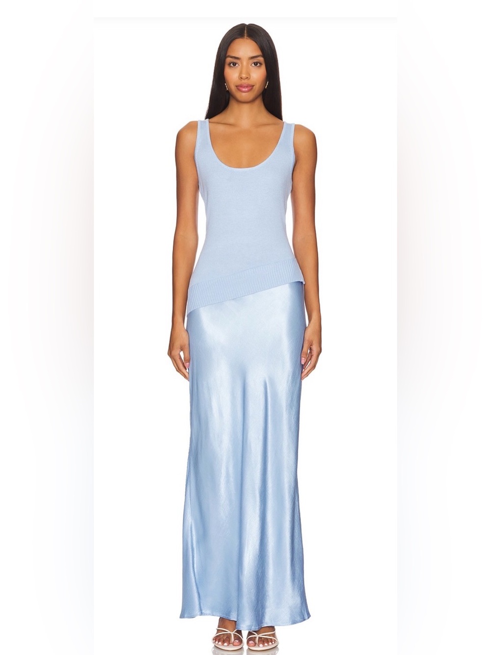 NWOT Rhyme Combo Slip Knit Dress in Dawn Blue SOVERE - SMALL